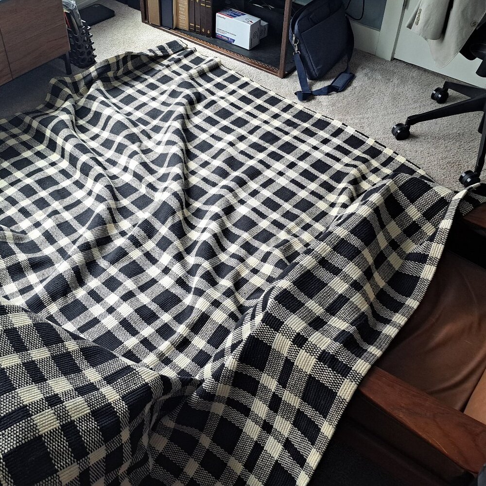 8ft x 8ft Rug  Mod. Farmhouse/ Scandi Tatersall dhurrie by Dash & Albert